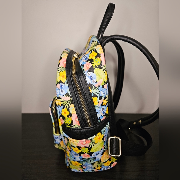 Loungefly 🎉HOST PICK🎉 Disney Stitch & Scrump Floral Watercolor Mini Backpack - Picture 3 of 9